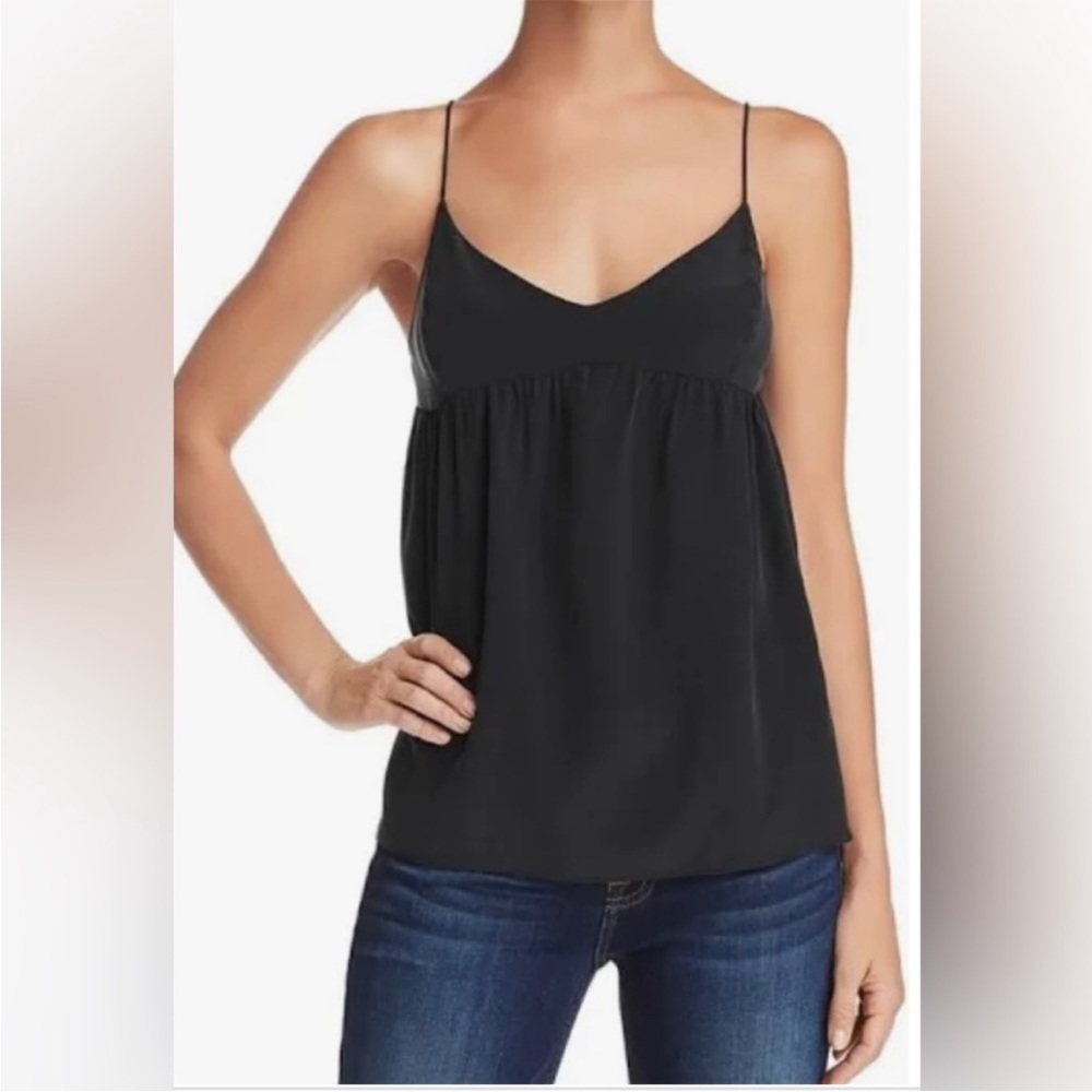 7 for All Mankind. Black Silk Sleeveless Top. Size M.
